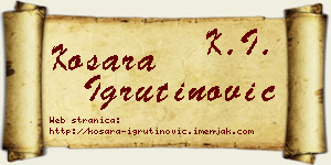 Kosara Igrutinović vizit kartica